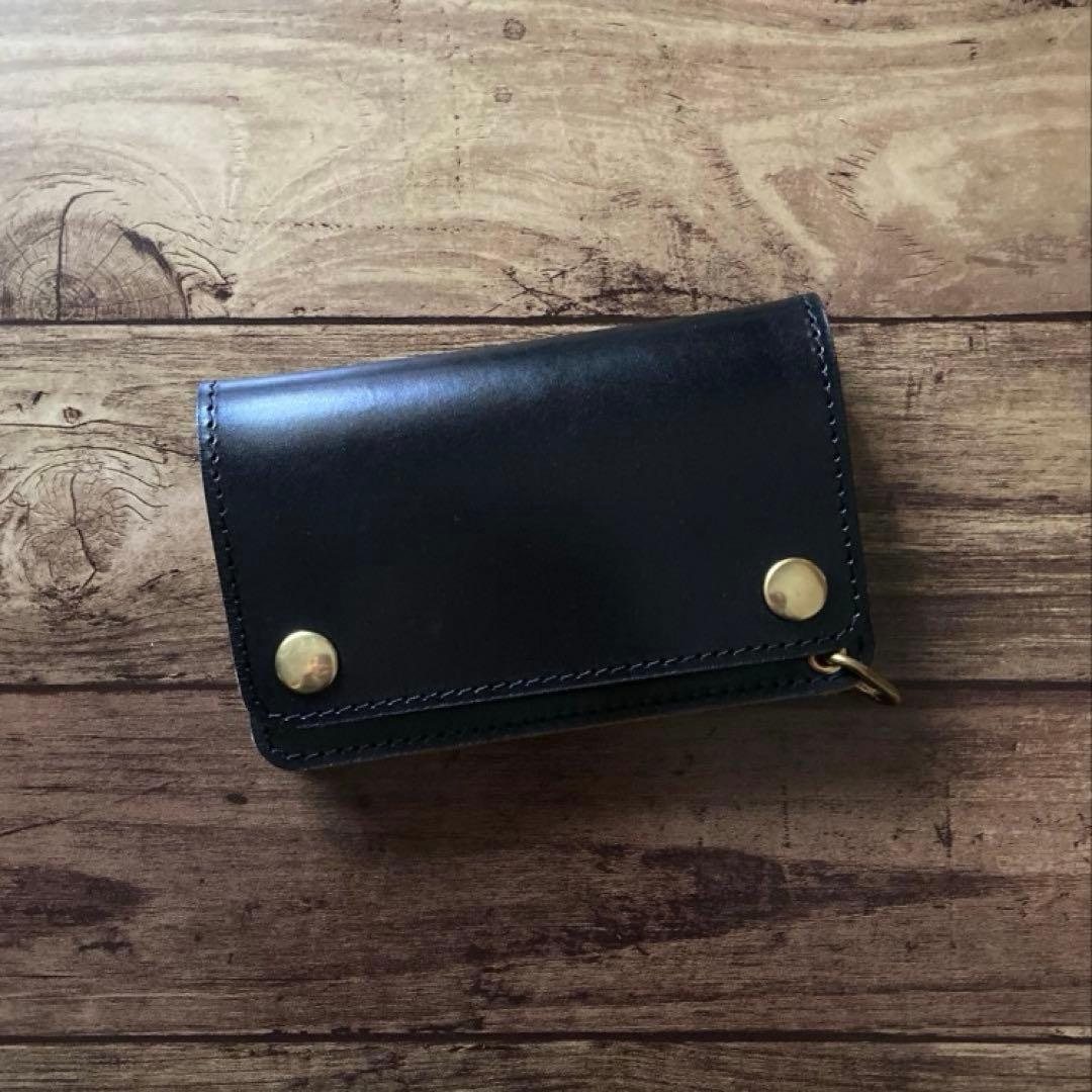 お札を折らずに収納】ミドルトラッカーウォレット 茶芯ブラック【受注