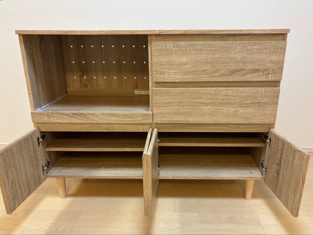 【送料込】LOWYA キッチンカウンター（オーク）　使用期間短く、美品！