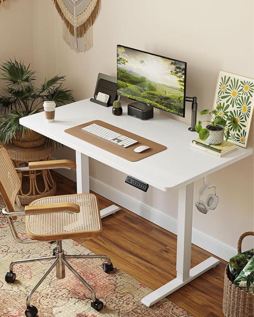 電動昇降式デスク 一枚天板幅80奥行50スタンディングデスク上下昇降高さメモリー