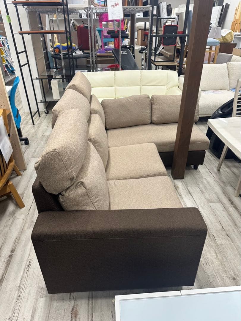 カウチソファ　ファブリック　幅200cm　北九州市福岡市限定