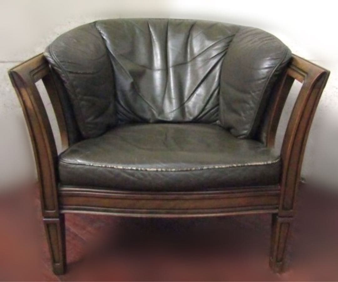 MARUNI マルニ木工 地中海ロイヤル　総革シャルルシングルソファ