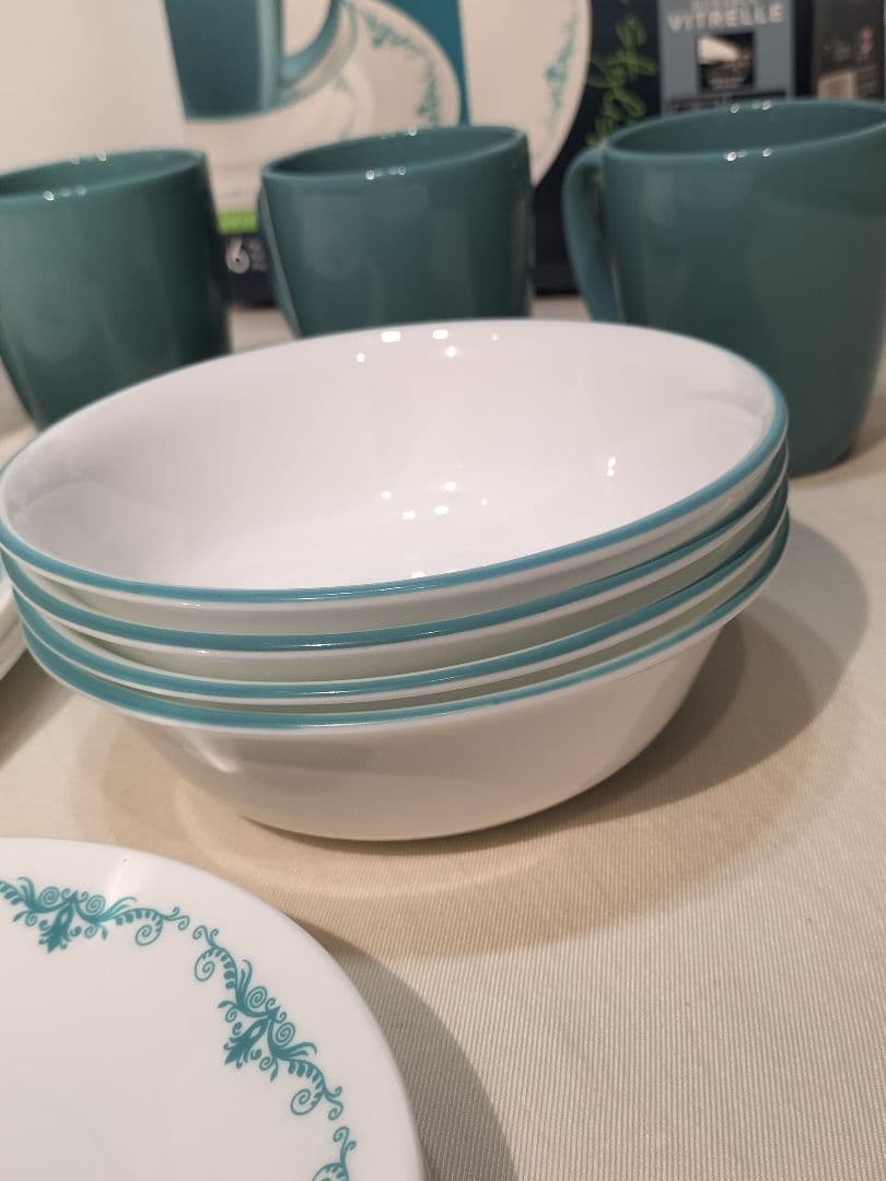 コレール アメリカ ガーデンレースミントブルー 16ピースセット - メルカリ