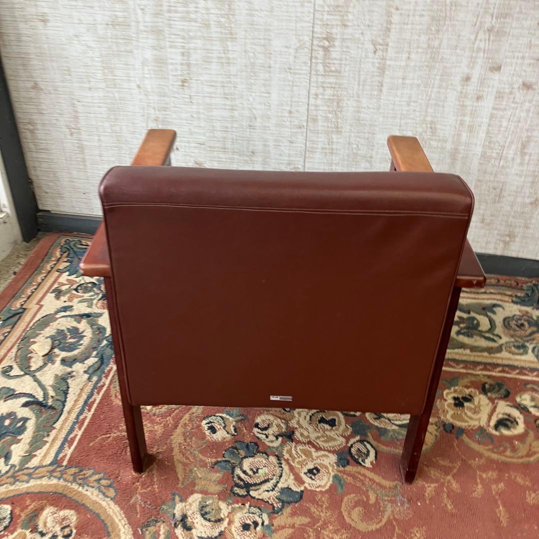 ②北欧レトロ プラス 木製フレーム アームチェア 一人掛けソファー ロビーチェア