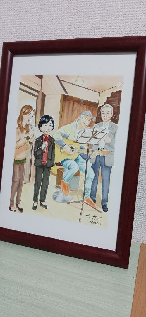 似顔絵アート　コピック　色鉛筆パンパステル　A4フレーム