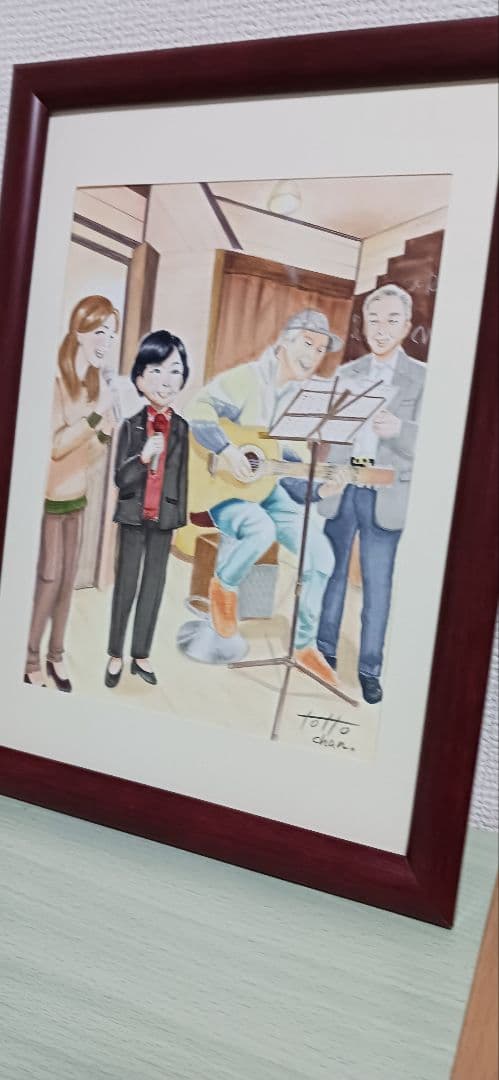 似顔絵アート　コピック　色鉛筆パンパステル　A4フレーム