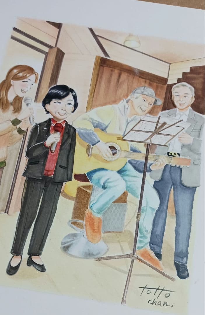 似顔絵アート　コピック　色鉛筆パンパステル　A4フレーム