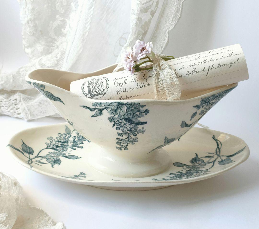 希少　美品　ジアン　LILAS 　ソーシエール　フランスアンティーク