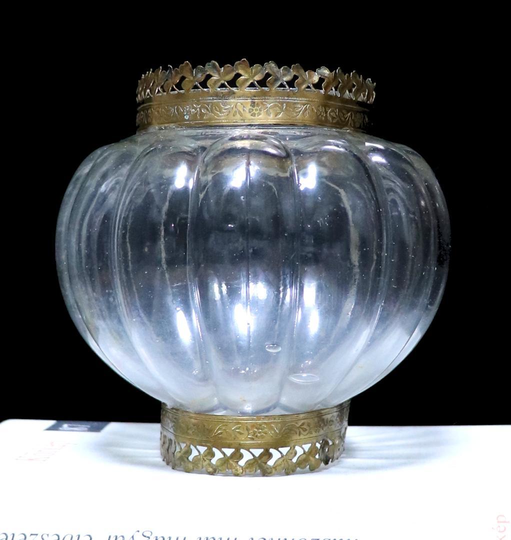 オールド・バカラ 1880年 ブロンズ装飾大型鉢 センターピース 小物入れ 花瓶