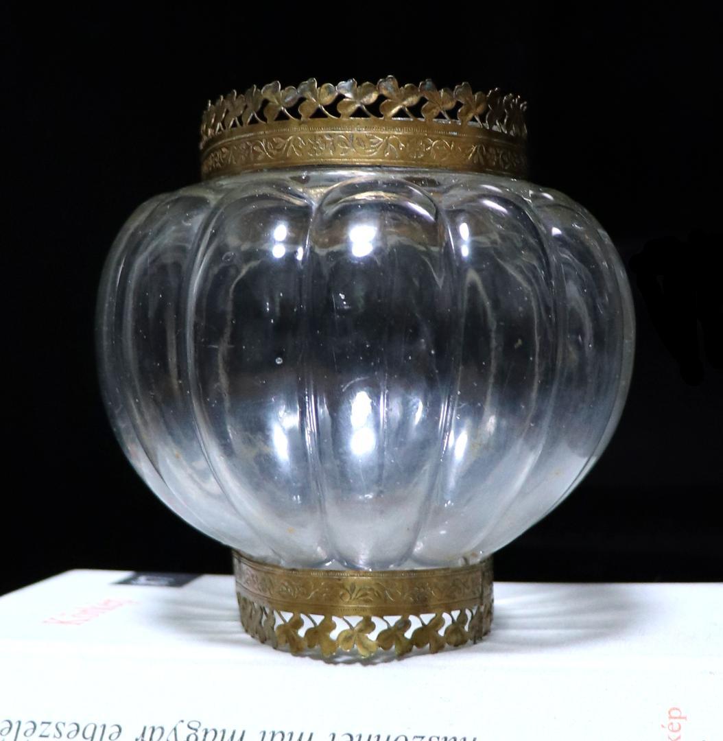 オールド・バカラ 1880年 ブロンズ装飾大型鉢 センターピース 小物入れ 花瓶