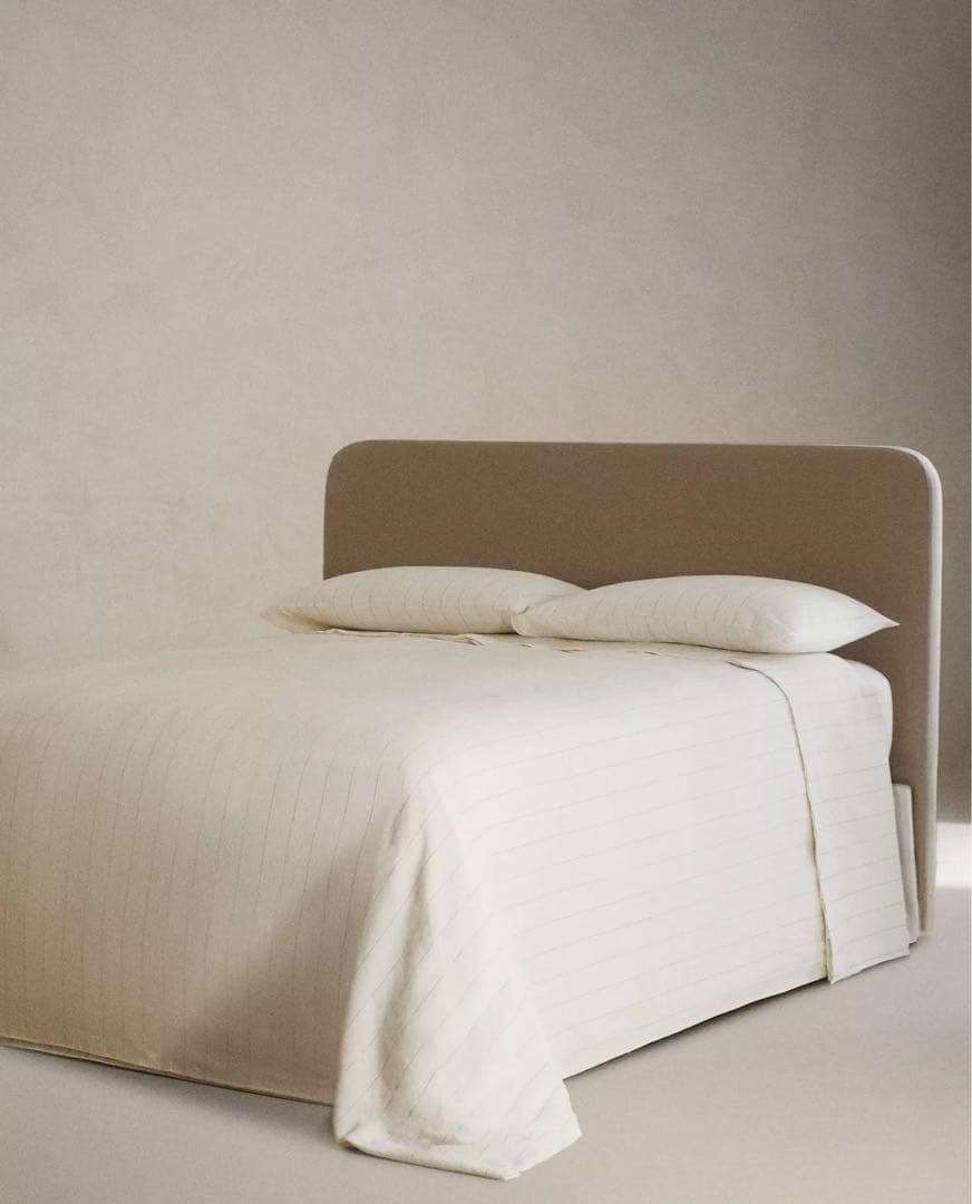 リネン コットン ストライプ デュべカバー