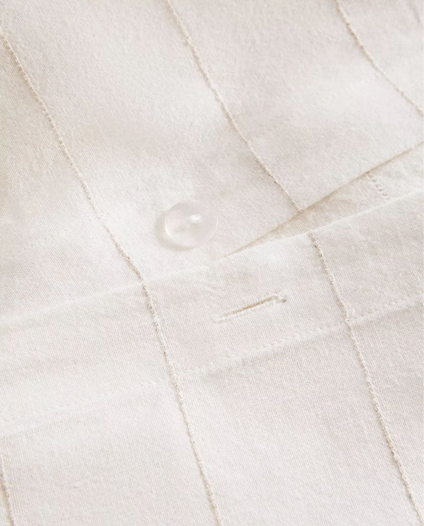 リネン コットン ストライプ デュべカバー