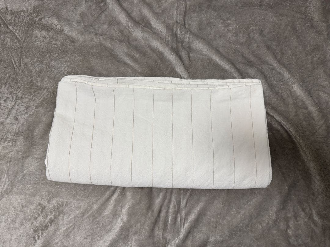 リネン コットン ストライプ デュべカバー