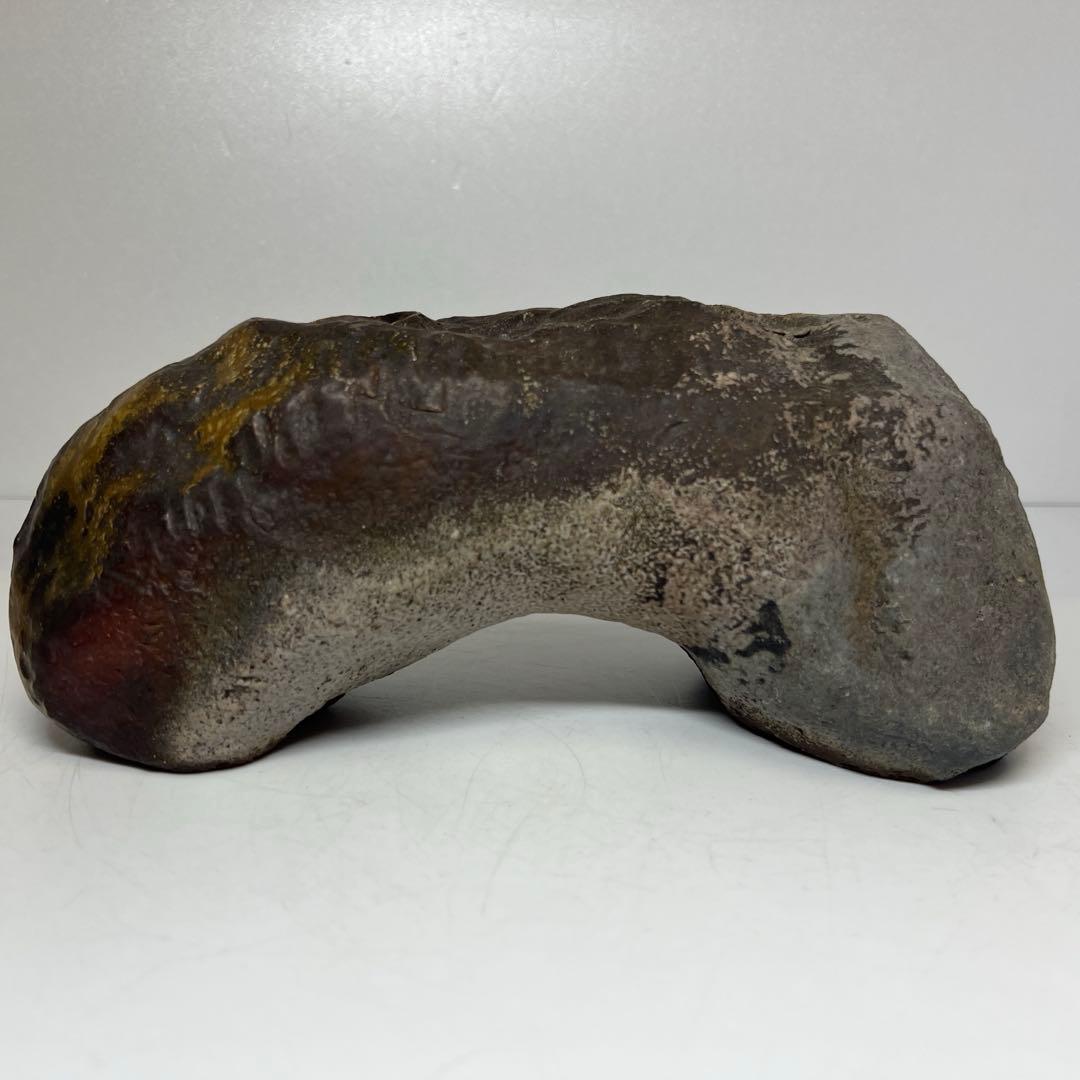 松本頼明　出来良　備前花入　共箱　幅約16.5㎝　東K8-0131①