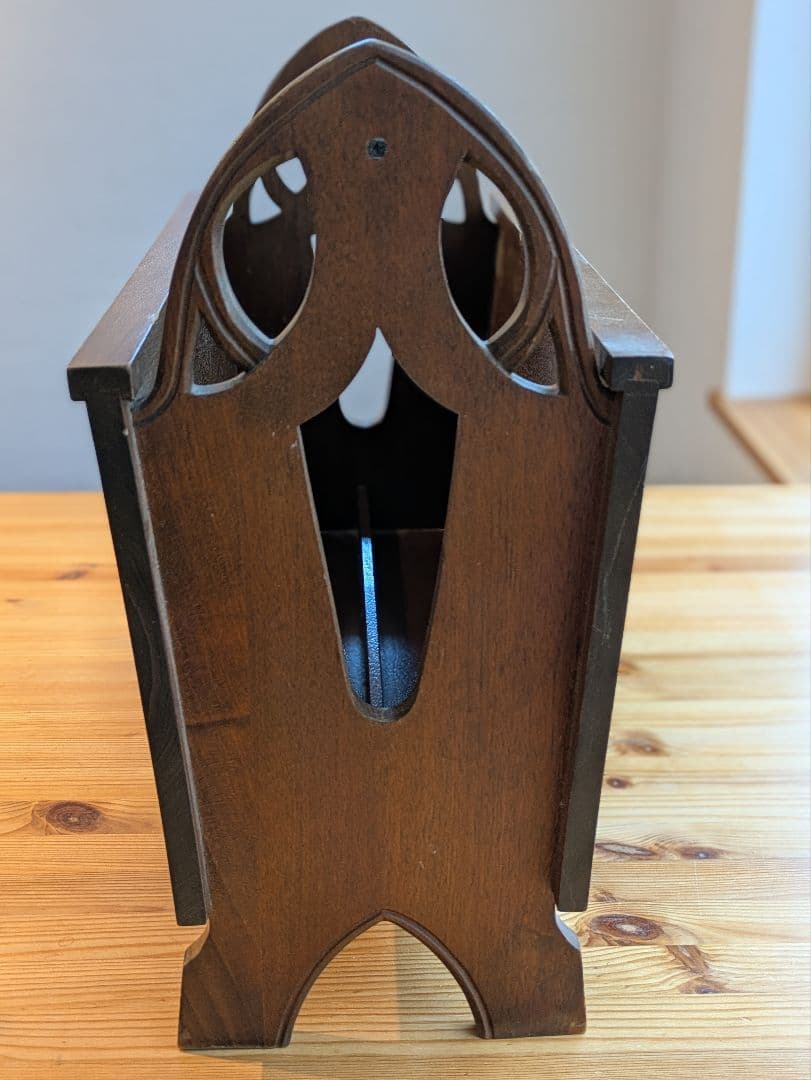 アンティーク　マガジンラック　皮張り　ヴィンテージ　インテリア　木製