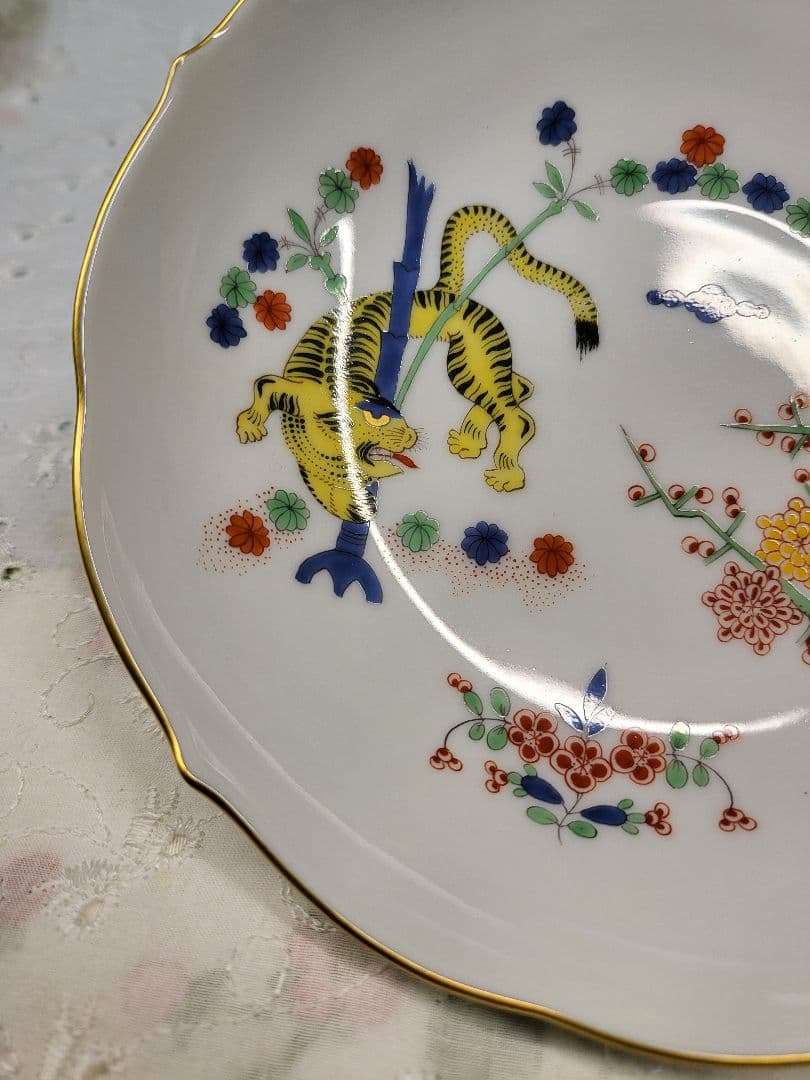 未使用近✨希少✨マイセン 柿右衛門 シノワズリ 竹虎 梅 小皿 2枚 ボウル