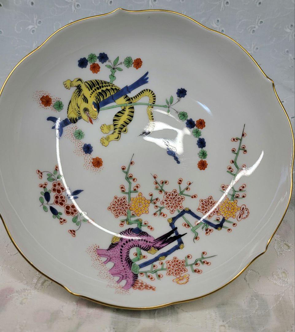 未使用近✨希少✨マイセン 柿右衛門 シノワズリ 竹虎 梅 小皿 2枚 ボウル