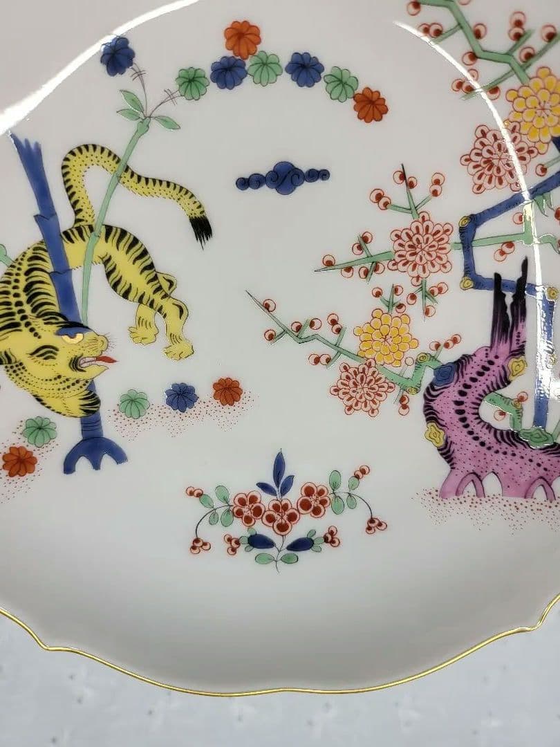 未使用近✨希少✨マイセン 柿右衛門 シノワズリ 竹虎 梅 小皿 2枚 ボウル