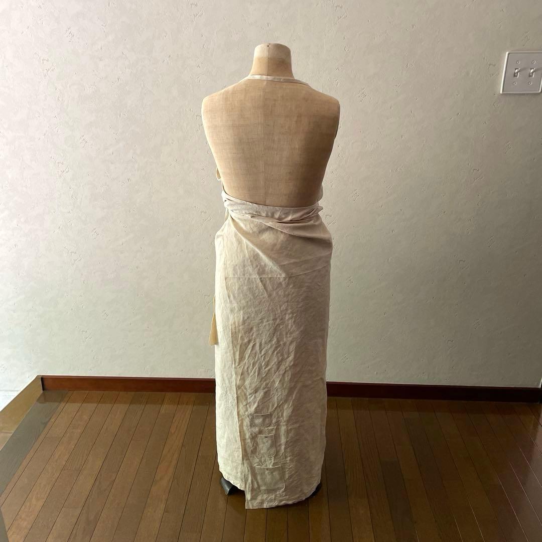 アンティーク　リネン　エプロン