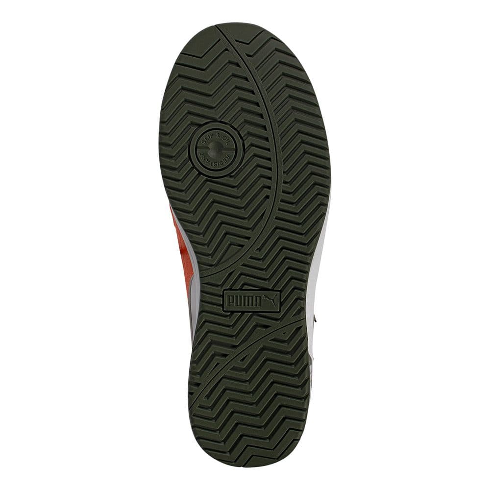 プーマ安全靴#63.222 26.5cmフロントコートホワイト＆グリーンディスク