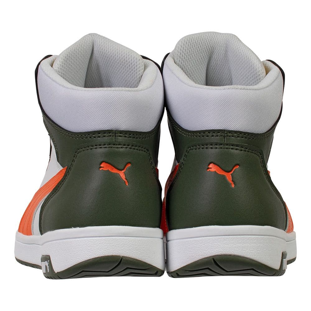 プーマ安全靴#63.222 26.5cmフロントコートホワイト＆グリーンディスク