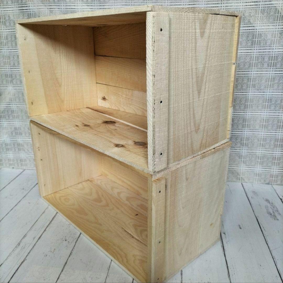 《底上げりんご箱》4箱セット★プランター 収納 木製本棚 キャンプ 木箱★