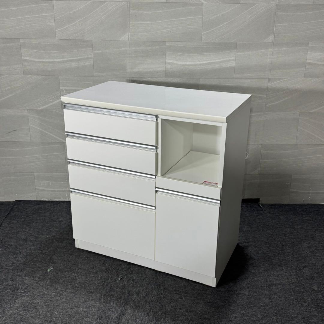 ニトリ キッチンカウンター 幅90cm 食器棚 白 ホワイト d5127