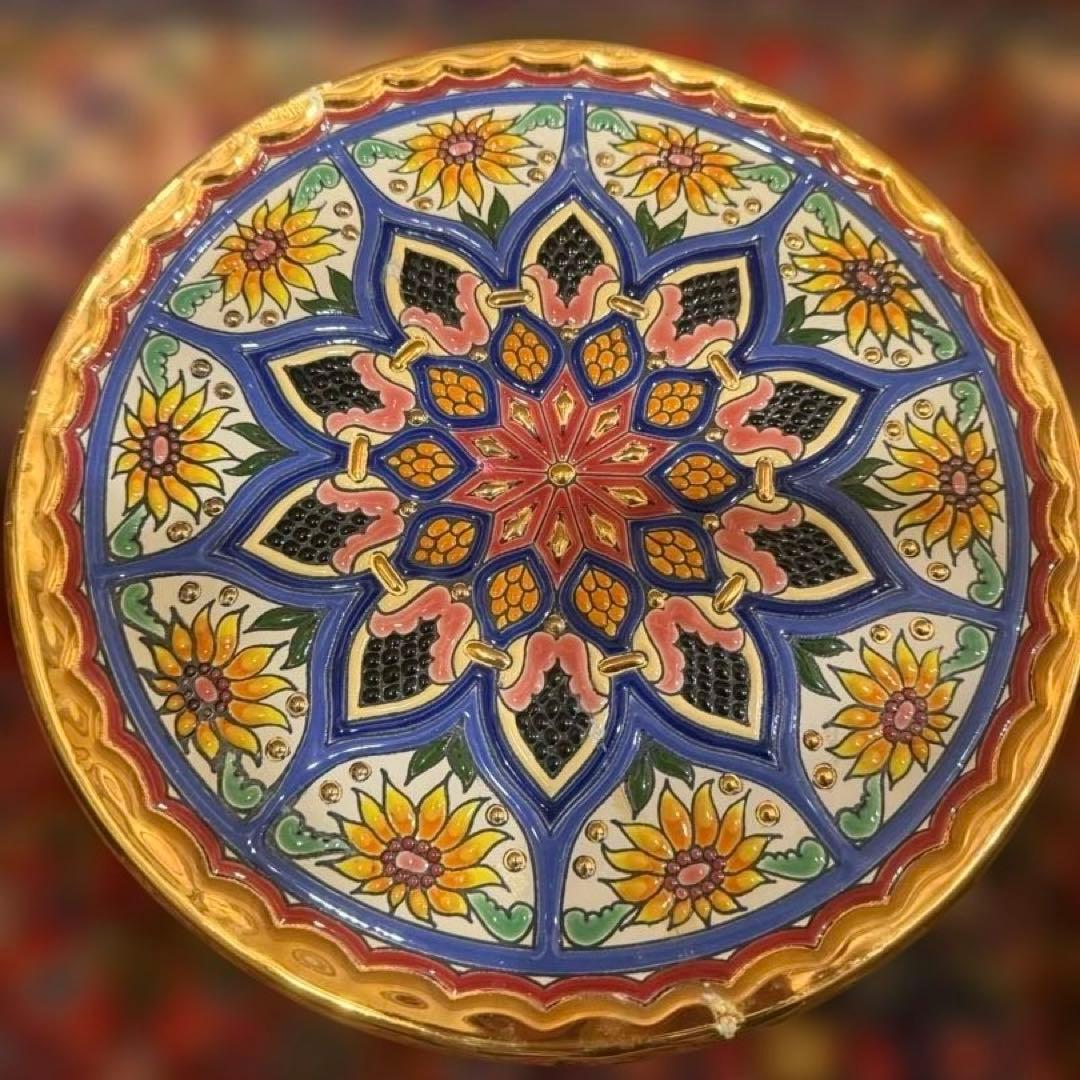 スペイン セビリア CEARCO トリアナ陶器 大皿 28.5cm 24K飾り皿