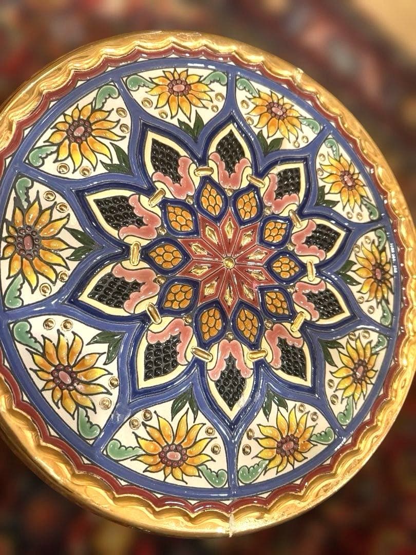 スペイン セビリア CEARCO トリアナ陶器 大皿 28.5cm 24K飾り皿