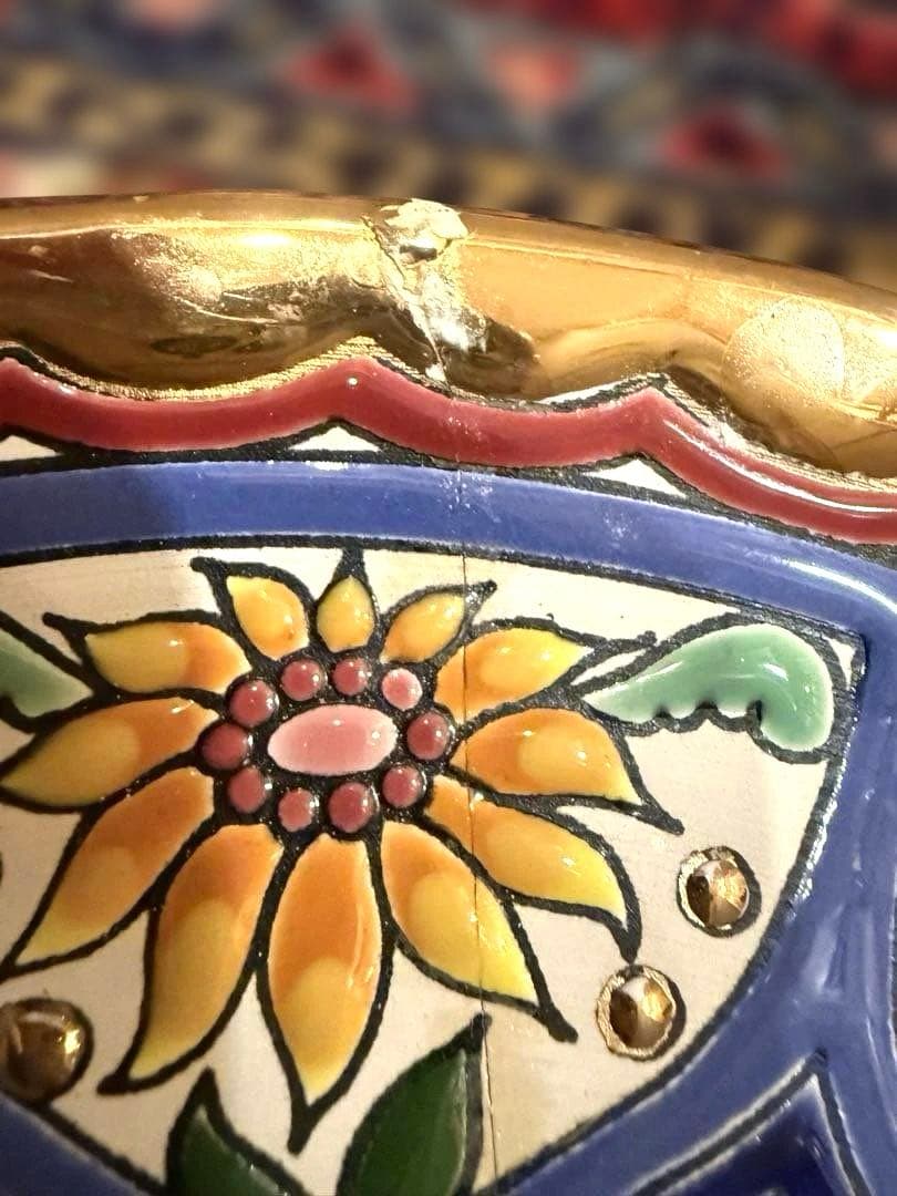 スペイン セビリア CEARCO トリアナ陶器 大皿 28.5cm 24K飾り皿