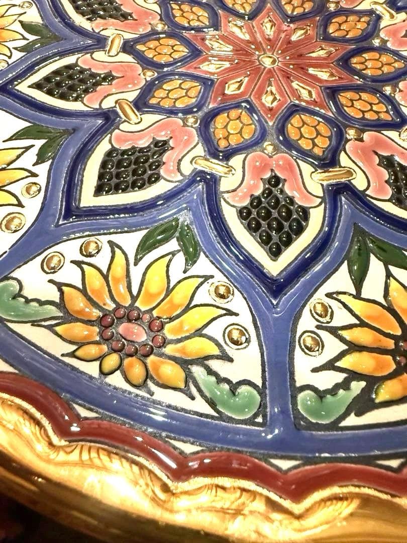 スペイン セビリア CEARCO トリアナ陶器 大皿 28.5cm 24K飾り皿