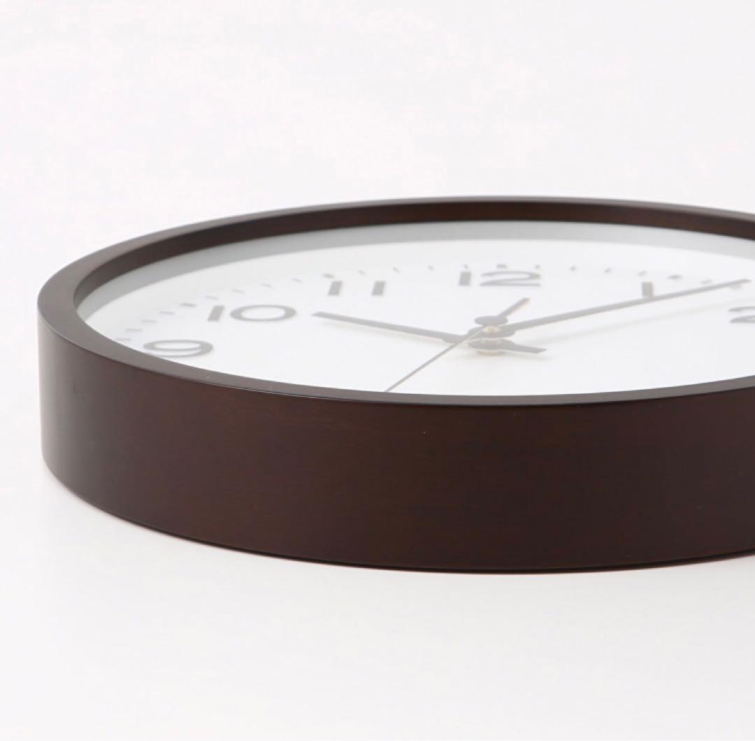 新品★無印良品 アナログ時計・大　掛時計・ブナ材 ダークブラウン 掛け時計 木目