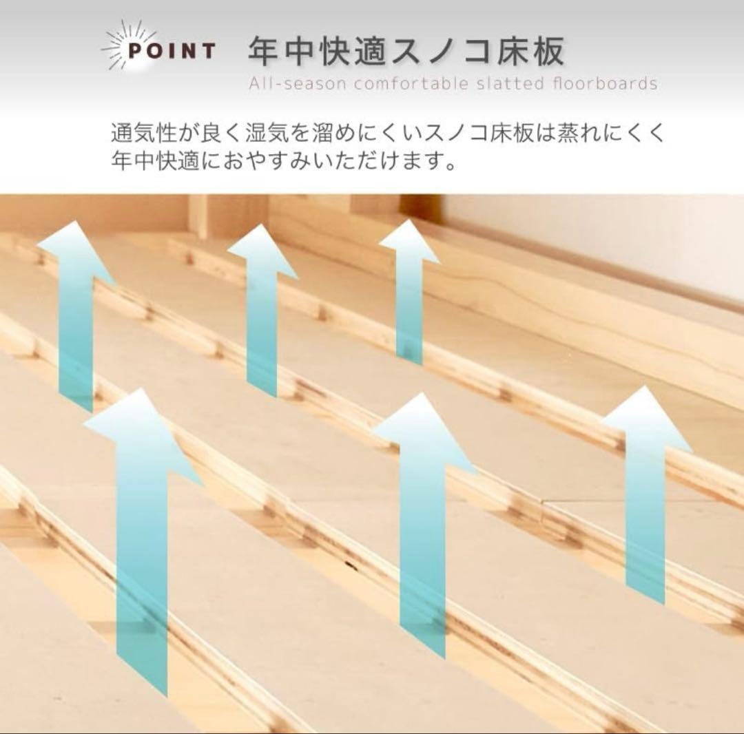 ステア ロフトベッド ハイタイプ シングル ウッド 階段付き グレー