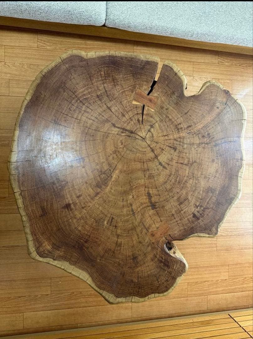 NOCE 80cm アカシア 一枚板 ローテーブル コーヒー カフェ 切株 天然