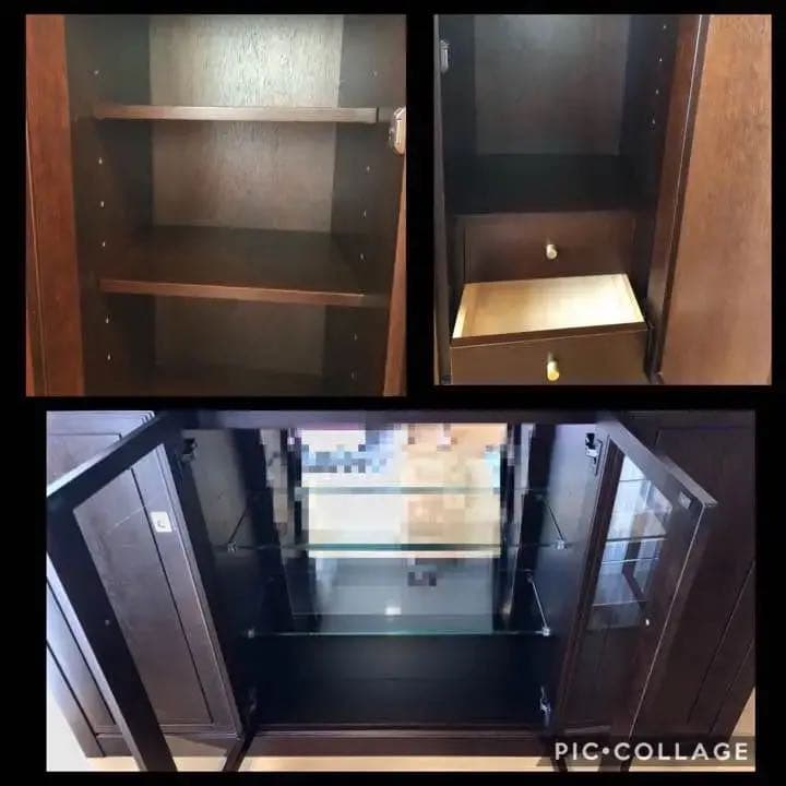 サイドボード カウンタースタイリッシュ★収納飾り棚 日本製希少 高級家具美品！