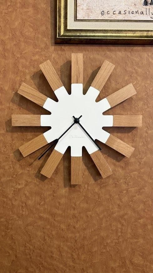 インターフォルム　ウォールクロック　掛け時計　ヴィエルコ　ナチュラル　ホワイト