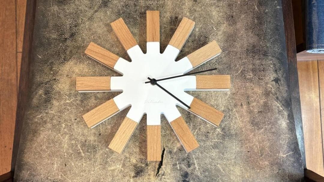 インターフォルム　ウォールクロック　掛け時計　ヴィエルコ　ナチュラル　ホワイト