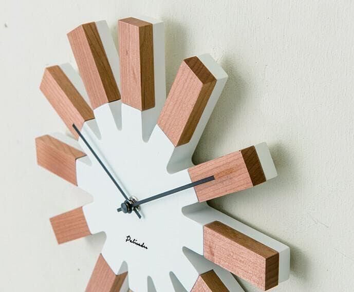 インターフォルム　ウォールクロック　掛け時計　ヴィエルコ　ナチュラル　ホワイト