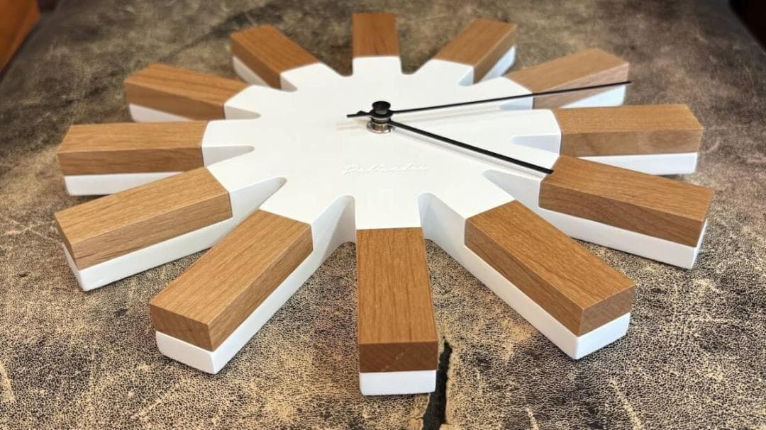 インターフォルム　ウォールクロック　掛け時計　ヴィエルコ　ナチュラル　ホワイト