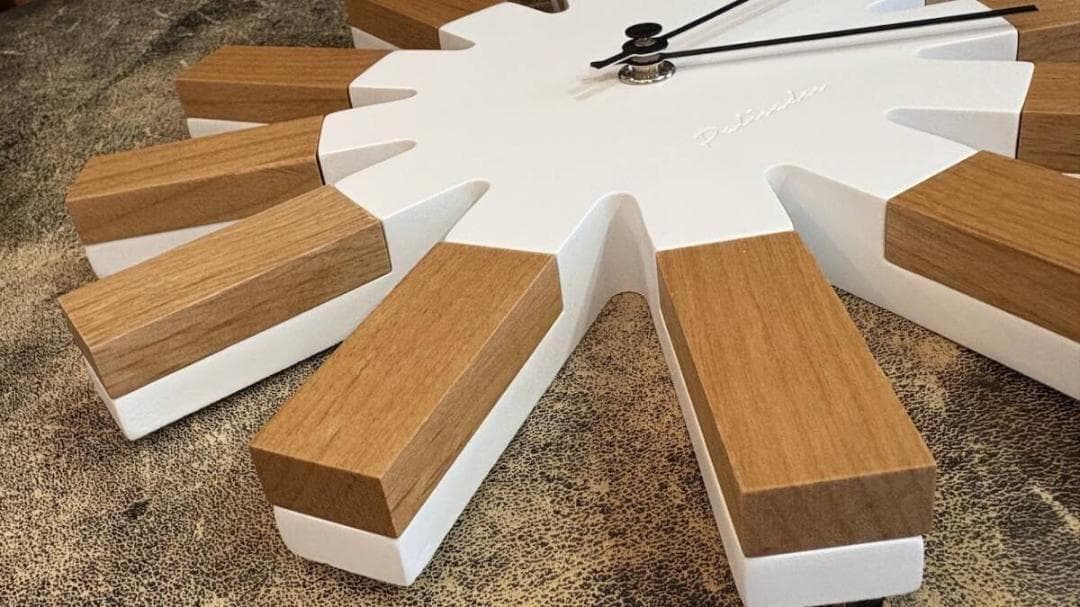 インターフォルム　ウォールクロック　掛け時計　ヴィエルコ　ナチュラル　ホワイト