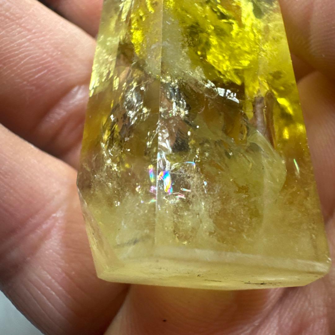 【極上品】スモーキーゼウスシトリン ファントム入り ポイント原石セット　台座付