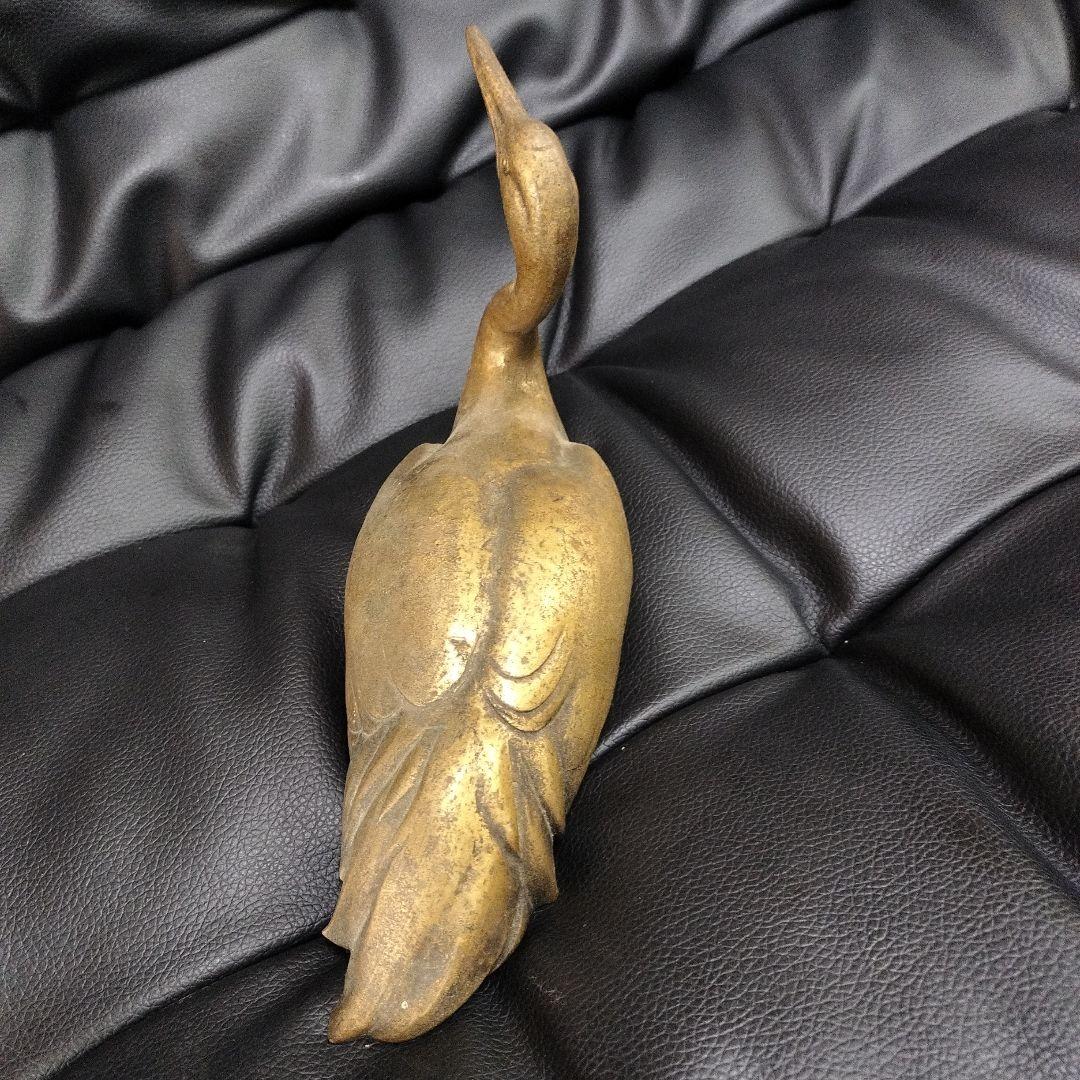 永田 永寿 鶴 ブロンズ像 銅器 アンティーク　骨董