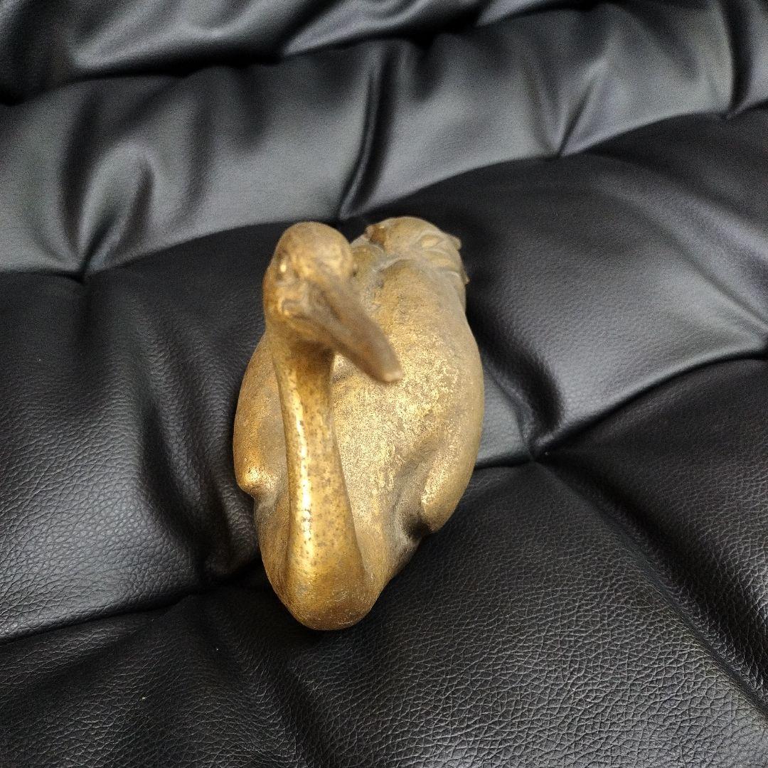 永田 永寿 鶴 ブロンズ像 銅器 アンティーク　骨董