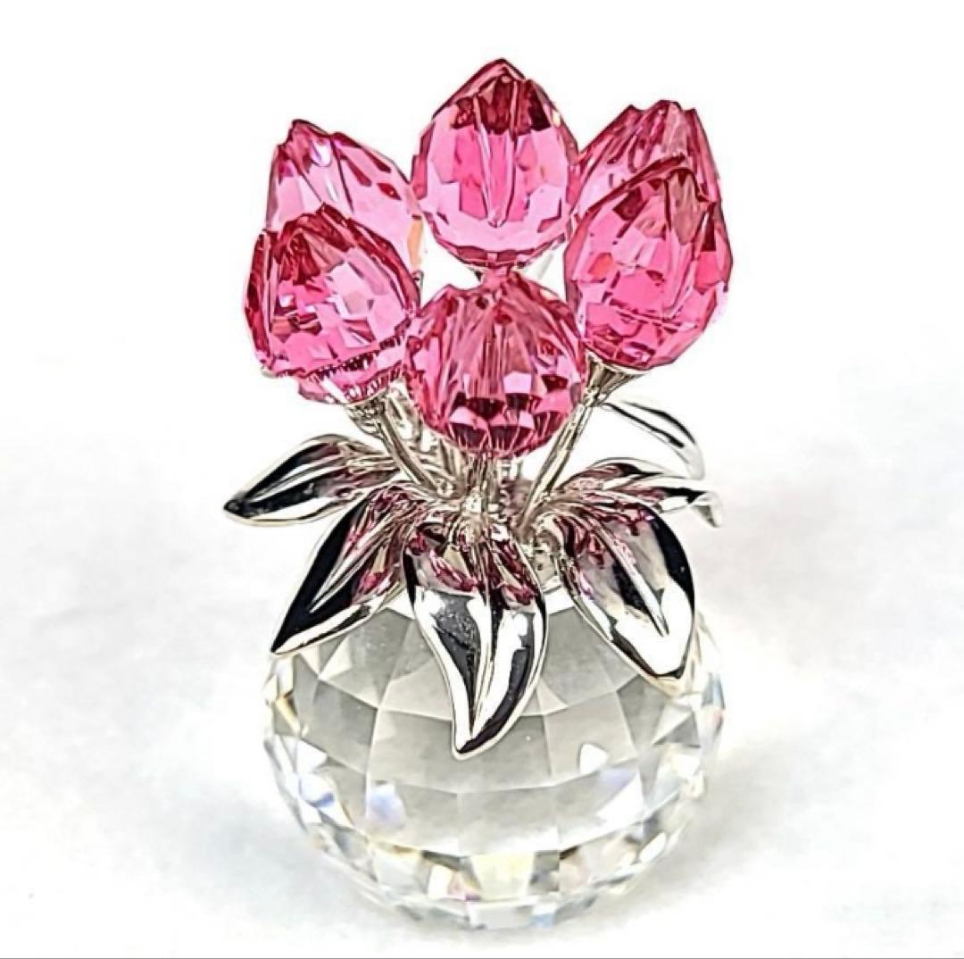 【美品】Swarovski フラワードリームチューリップ ローズ 626874