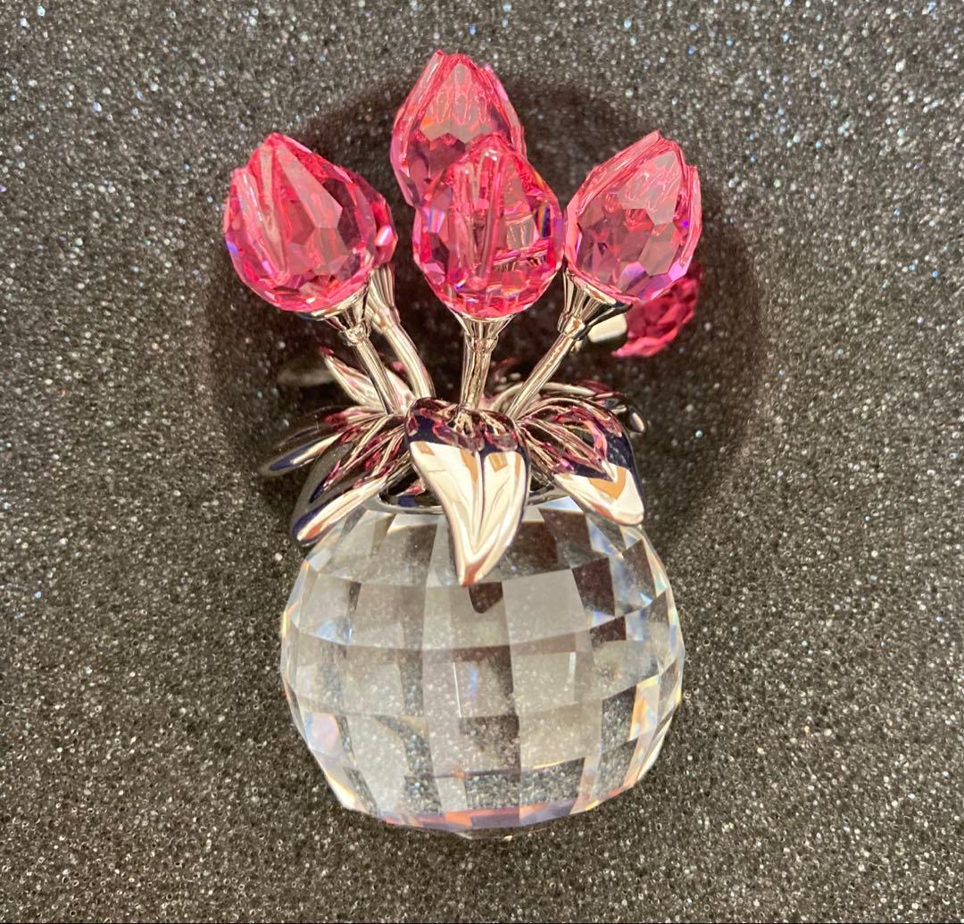 【美品】Swarovski フラワードリームチューリップ ローズ 626874