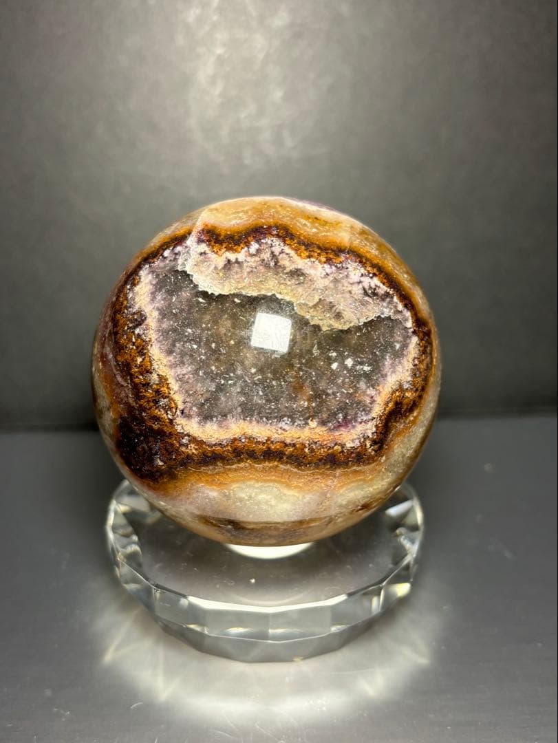 レア　オーラライト23 フローライト共生　スフィア　6.25cm 絶妙な美配色