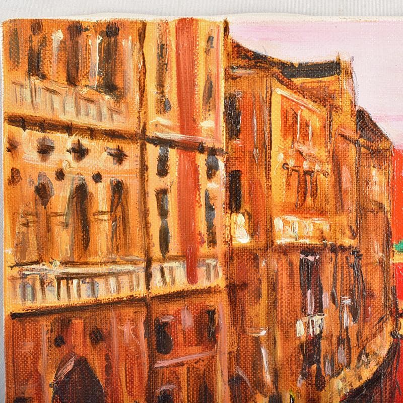市村司作 油絵 F3号 「ヴェネツィア」 額装 C R6737B