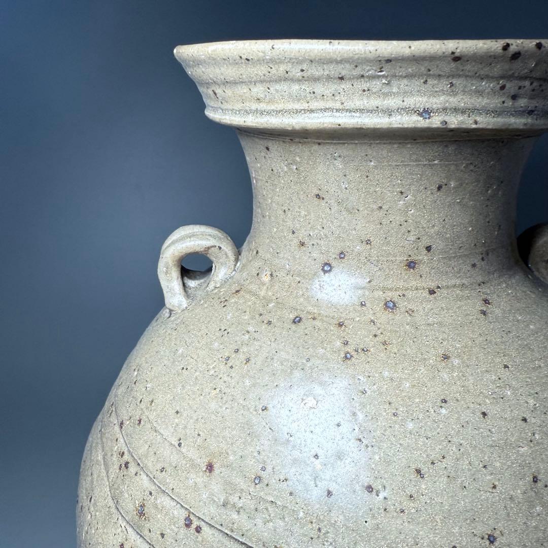 遠州窯 耳付花瓶 共箱付 中国美術 高さ30.5cm オブジェ インテリア