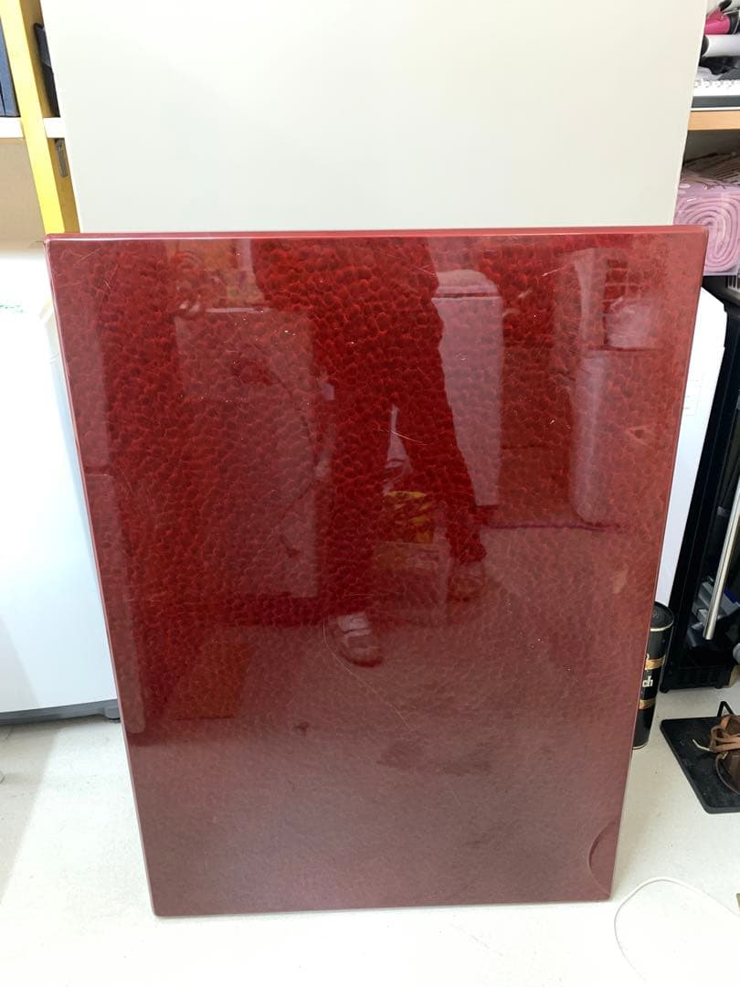 香川漆器　テーブル　赤い長方形座卓 四角い脚デザイン