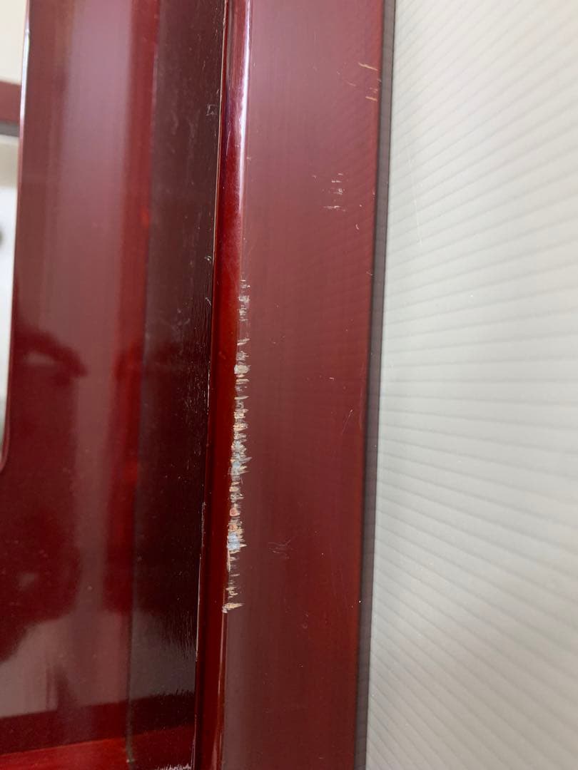 香川漆器　テーブル　赤い長方形座卓 四角い脚デザイン