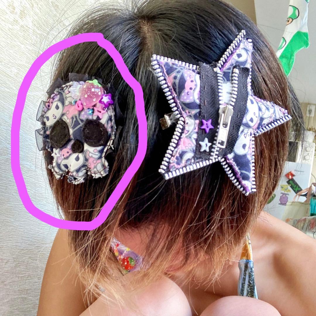 Y2K パンク ヘアピン スカル